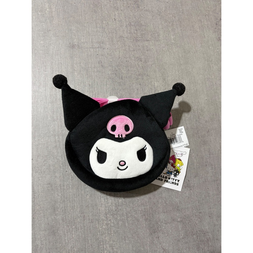 Sanrio Kuromi Plush Crossbody Girls Black Pink Purse
